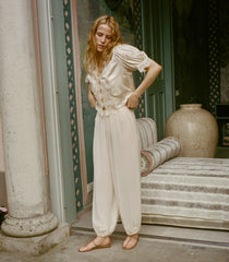 IDELLA SILK SATIN TOP -- CANDLELIGHT