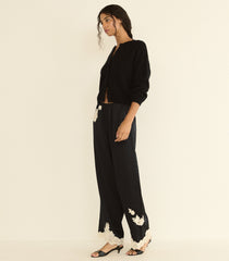 LAVON PANT -- BLACK WITH CANDLELIGHT LACE