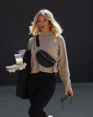 Duncan Knit Cable Knit Mock Neck Sweater