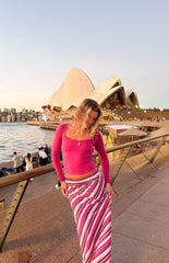 Sasha Pink Multi Stripe Maxi Skirt