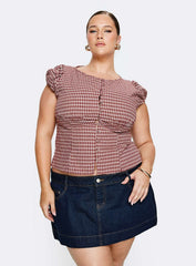 Warna Low Rise Denim Mini Skirt Dark Wash Curve