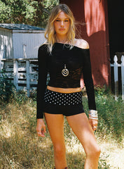 Nakaia Folded Micro Shorts Black Polka