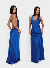Bare Halter Maxi Dress Blue