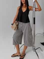 Hudsen Longline Cargo Shorts Charcoal