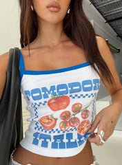 Pomodori Italia Graphic Tank White