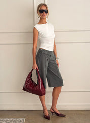 Rakelle 3/4 Tailored Shorts Dark Grey