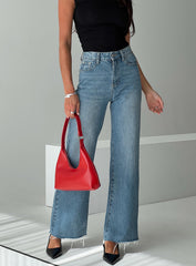 Henesey Raw Hem Jeans Mid Wash Tall