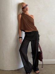 Margalo Sheer Layered Pants Black