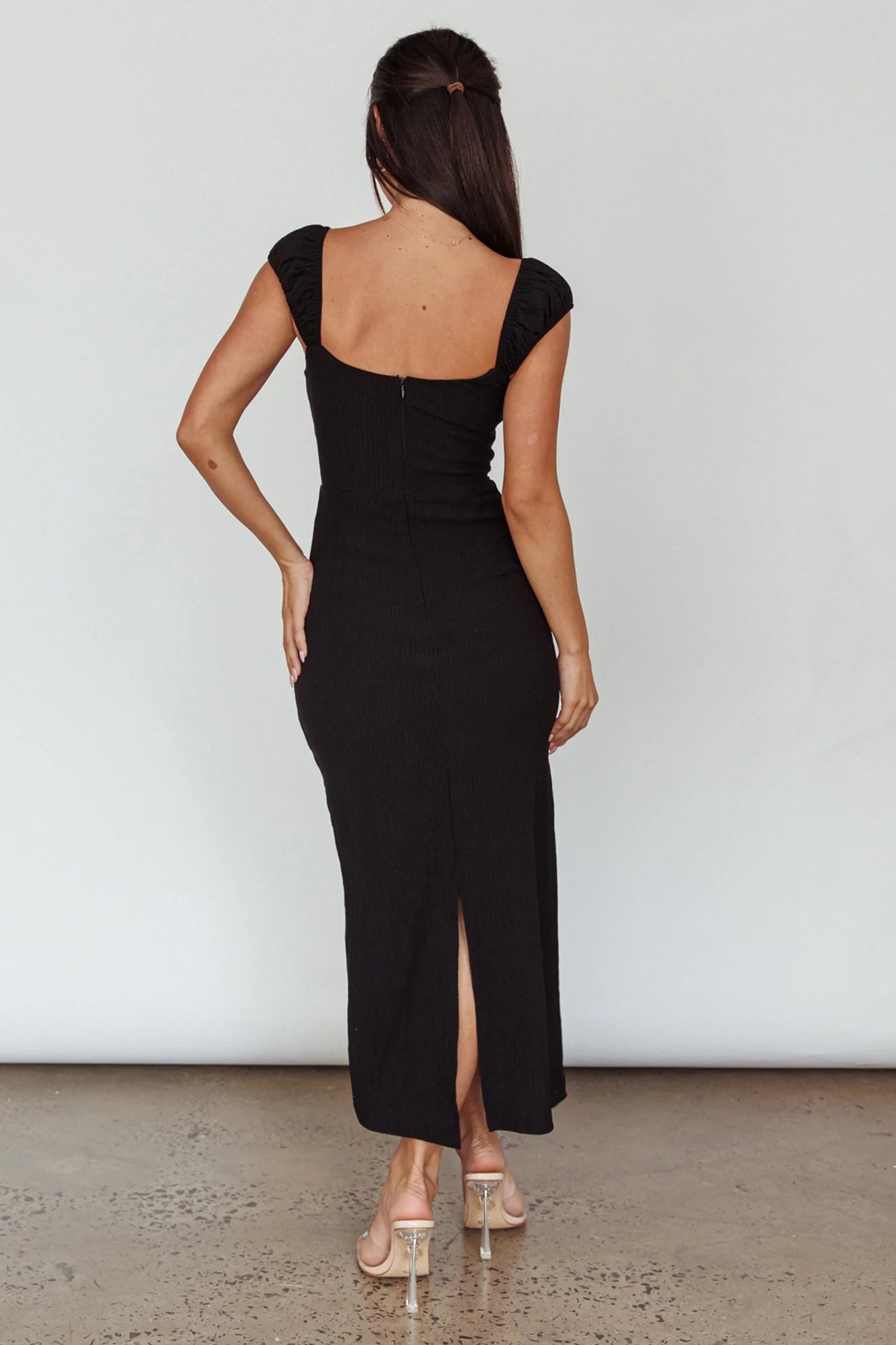 Iconic Cut-Out Bodice Midi Dress Black