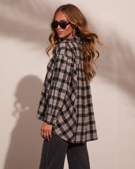 Lorena Cotton Plaid Button Down Long Sleeve Top