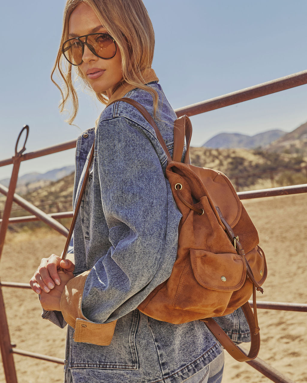 Serena Faux Suede Backpack