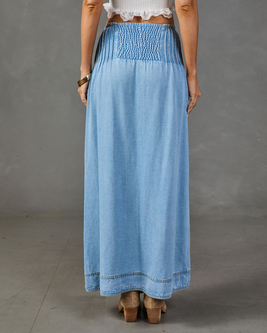 Jaydah Denim Maxi Skirt