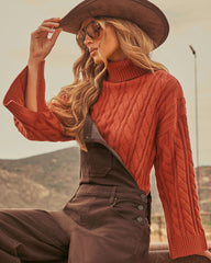 Amal Cable Knit Turtleneck Sweater
