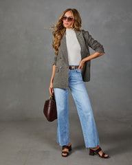Elizia Plaid Double Breasted Blazer