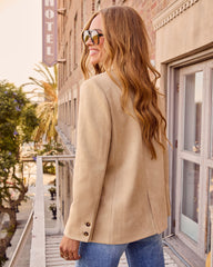 Natasha Faux Suede Double Breasted Blazer