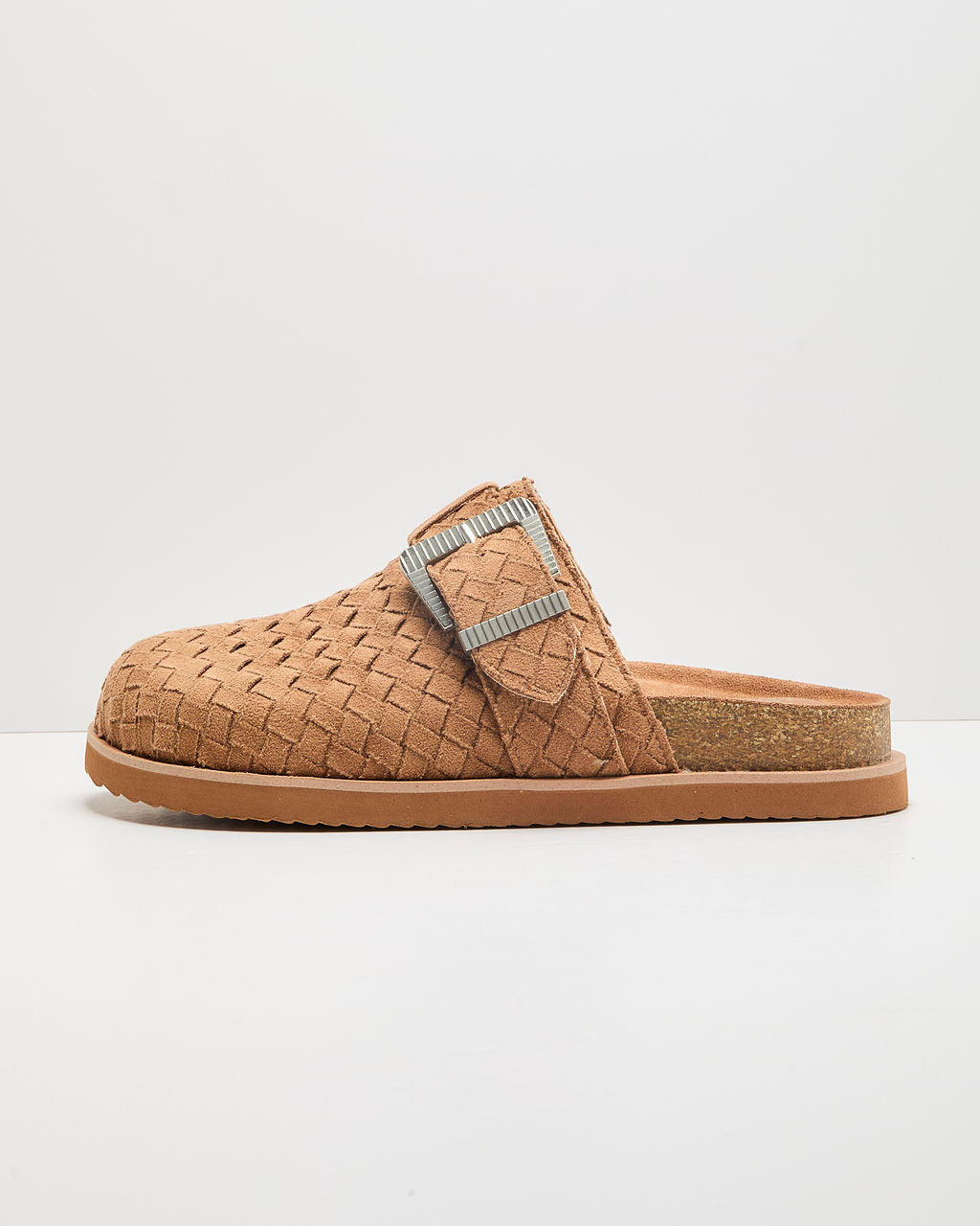 Jarel Woven Faux Suede Clog Mules