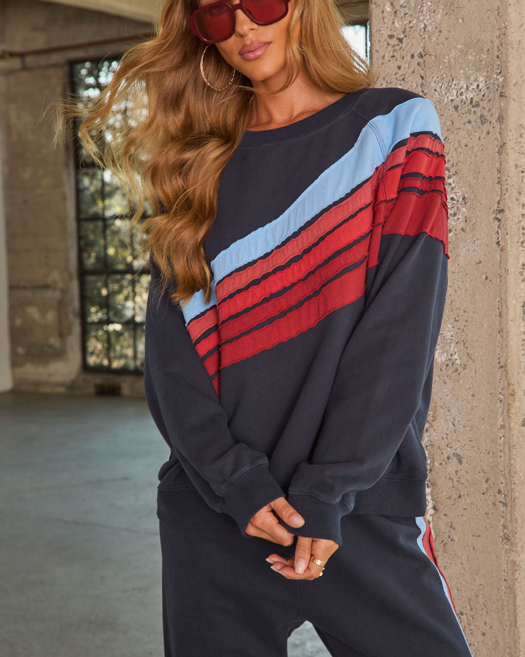 Winning Streak Striped Pullover Sweatshirt