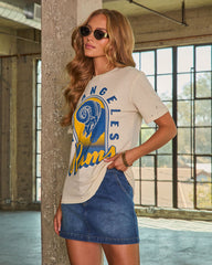 Los Angeles Rams Cotton Distressed Short Sleeve Graphic Tee