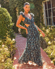 Meadow Ritual Floral Cut Out Maxi Dress
