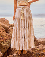 Borrowed Afternoon Striped Waist Tie Maxi Skirt
