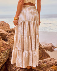 Borrowed Afternoon Striped Waist Tie Maxi Skirt