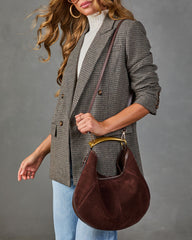 Linden Embossed Faux Suede Hobo Shoulder Bag