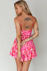 Well Versed Cowl Neckline Flounce Romper Lily Pink
