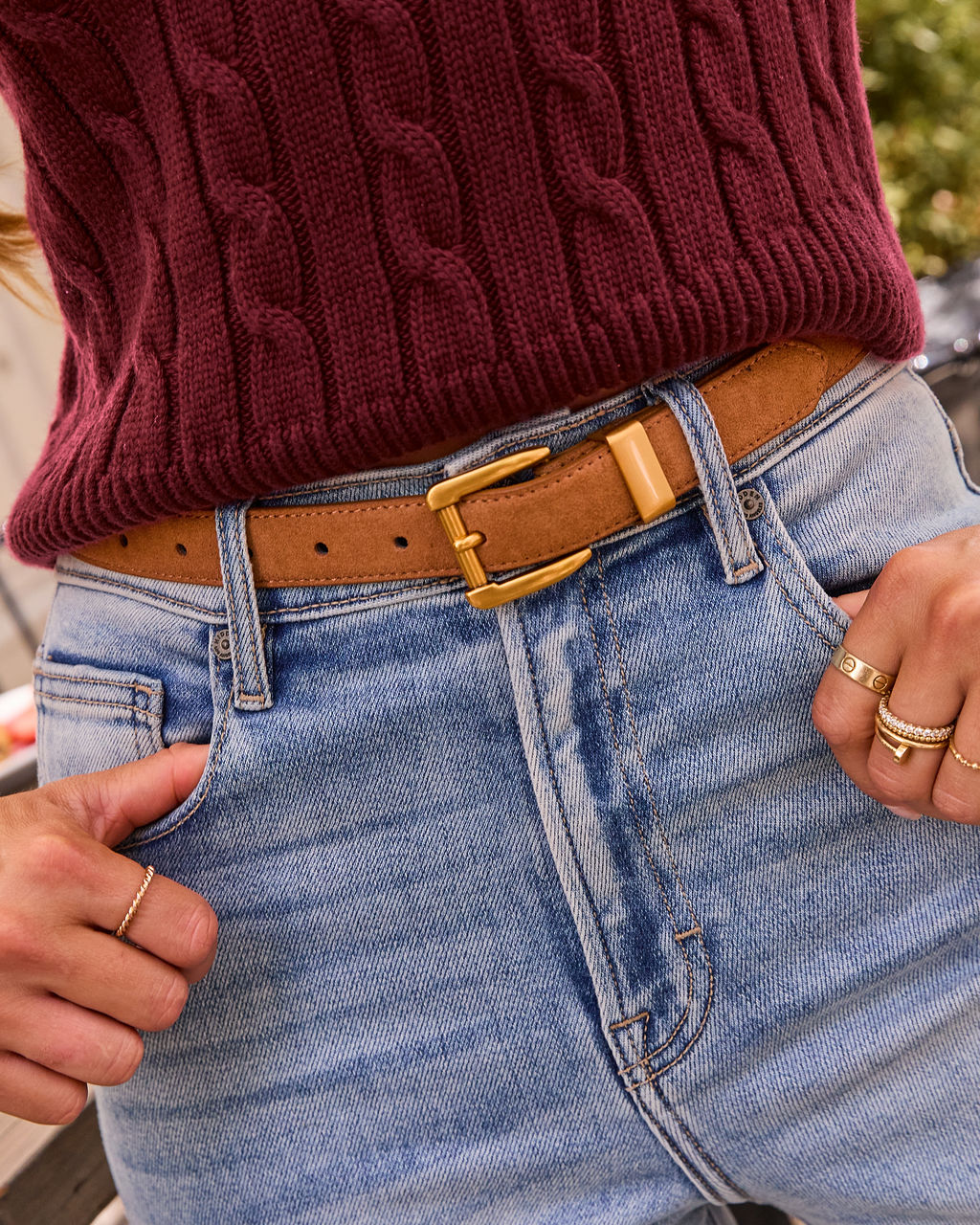 Good Timing Faux Suede Waist Belt