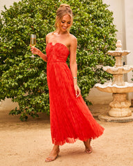 Bloom Escape Pleated Floral Maxi Dress