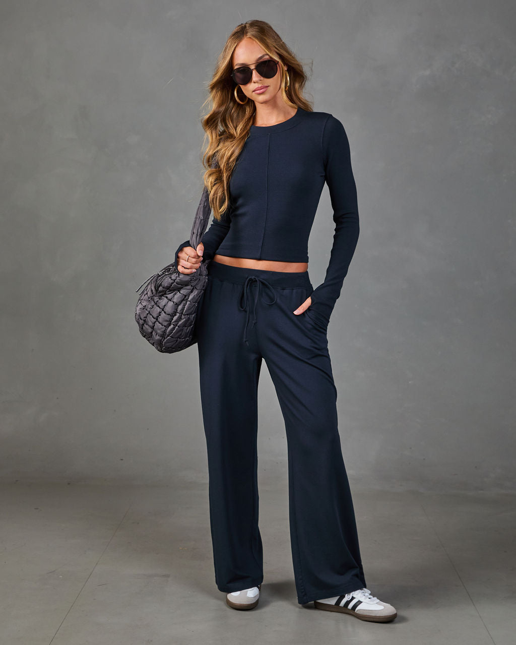 Luxe Routine Ribbed Knit Long Sleeve Top
