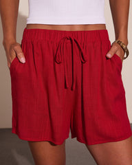Veranda Muse Linen Blend Drawstring Shorts