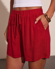 Veranda Muse Linen Blend Drawstring Shorts