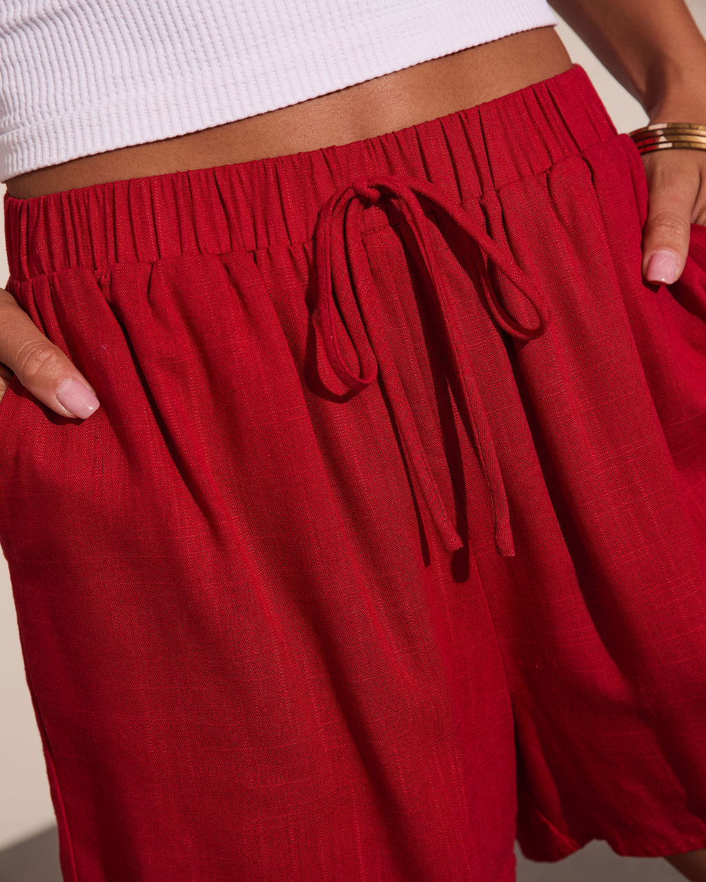 Veranda Muse Linen Blend Drawstring Shorts