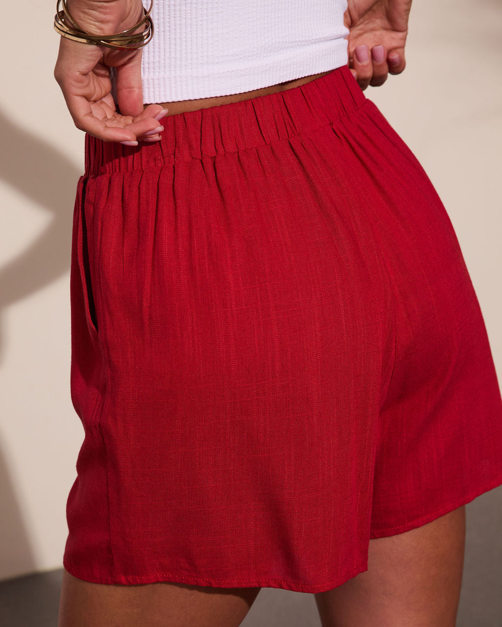 Veranda Muse Linen Blend Drawstring Shorts