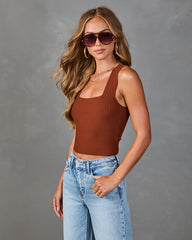 Malenah Ribbed Knit Crop Tank Top