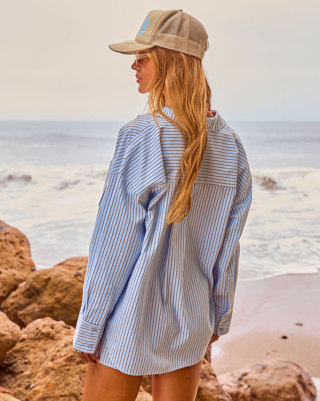 Harbor Lights Striped Button Down Top
