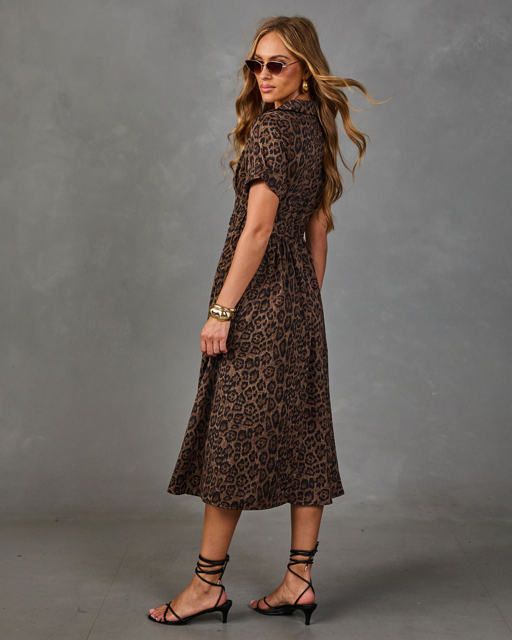 Wild Affair Belted Animal Print Midi Dress