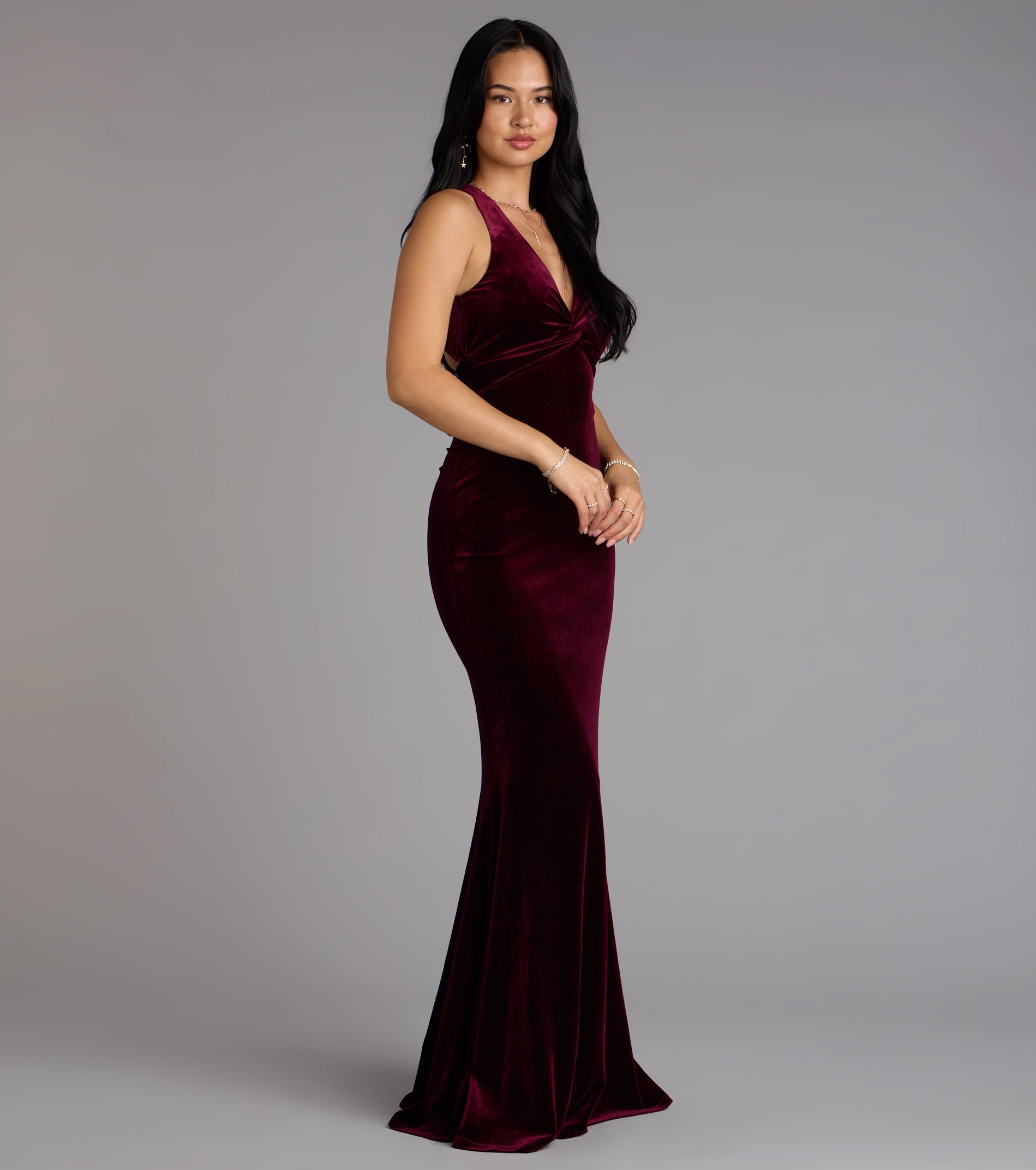 Vivienne Velvet Tie-Back Formal Dress