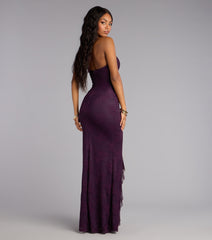 Donna Lace Ruffled Mermaid Formal Dress