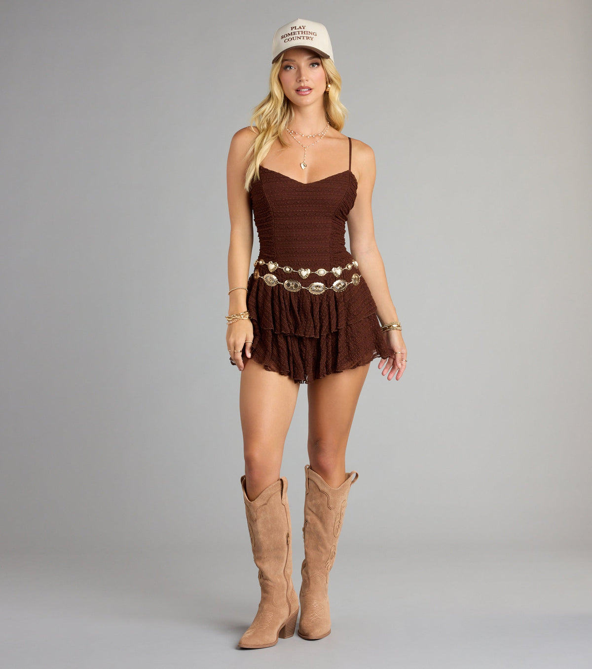 Flirty Flair Lace Ruffle Mini Dress
