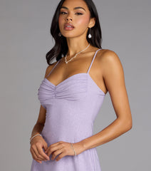Sweet Shimmer Glitter A-Line Mini Dress