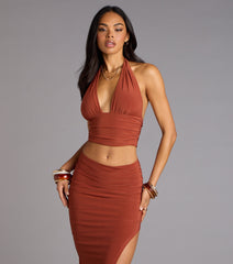 Go With The Vibe Halter Crop Top