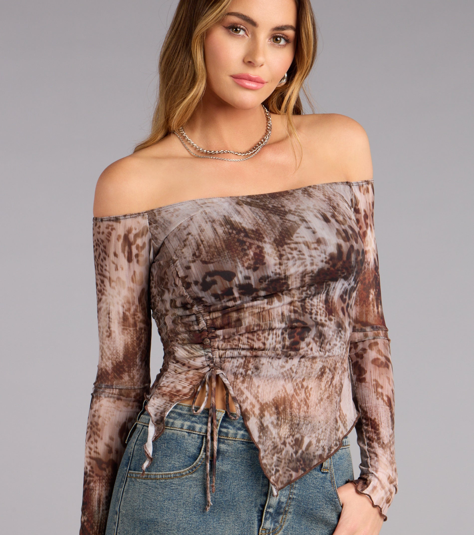 Wild Streak Off-The-Shoulder Top