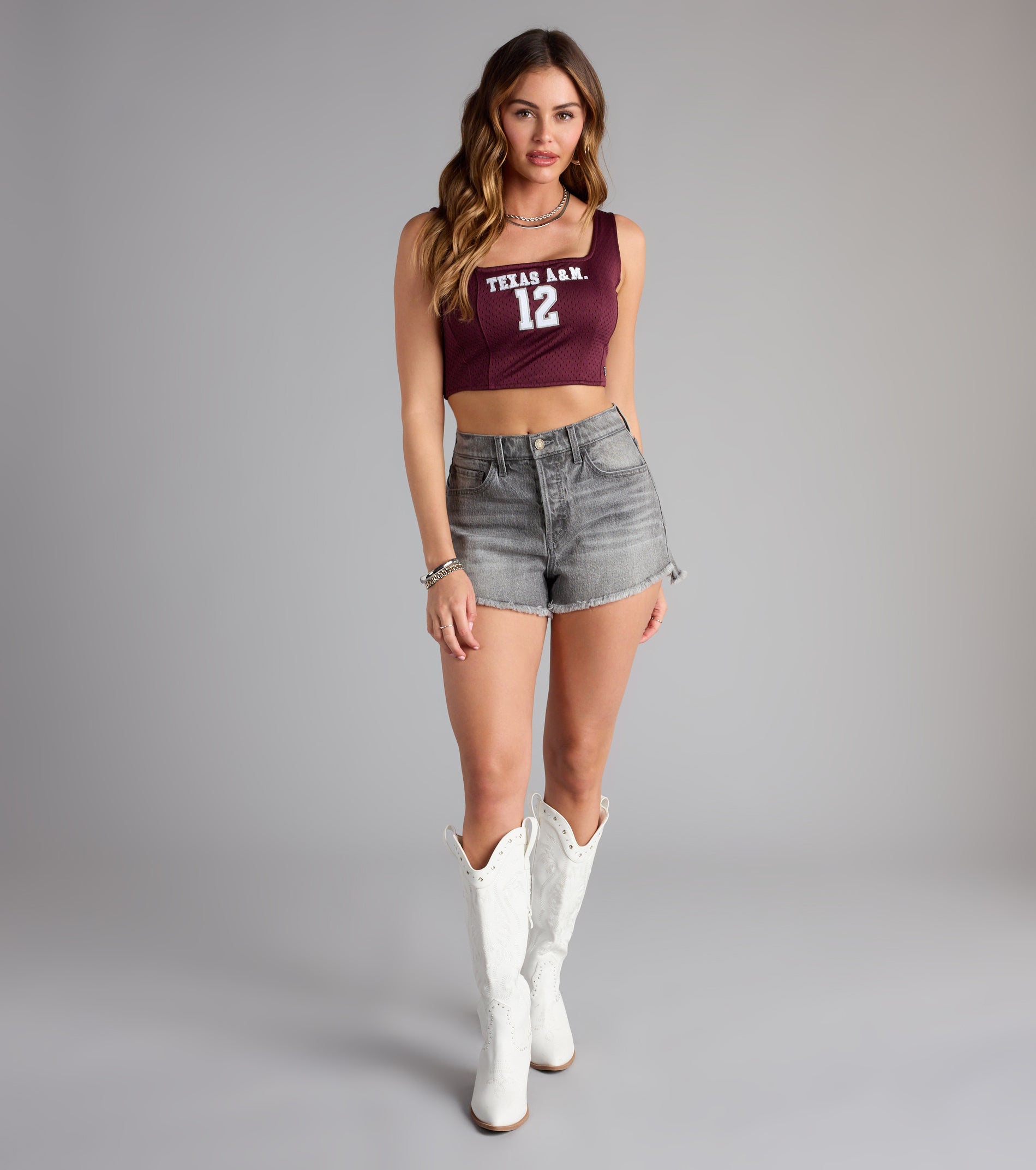 Score To Slay Texas A&M® Jersey Corset Top