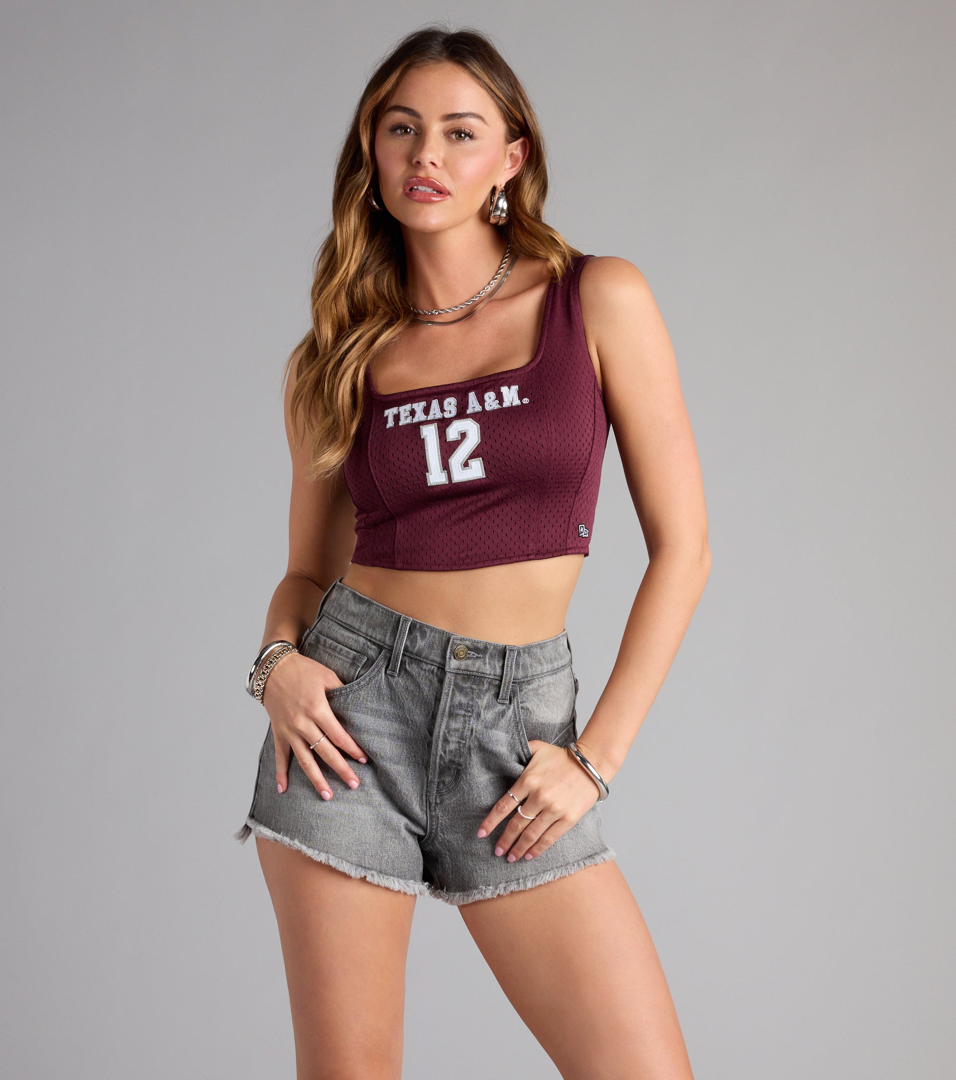 Score To Slay Texas A&M® Jersey Corset Top