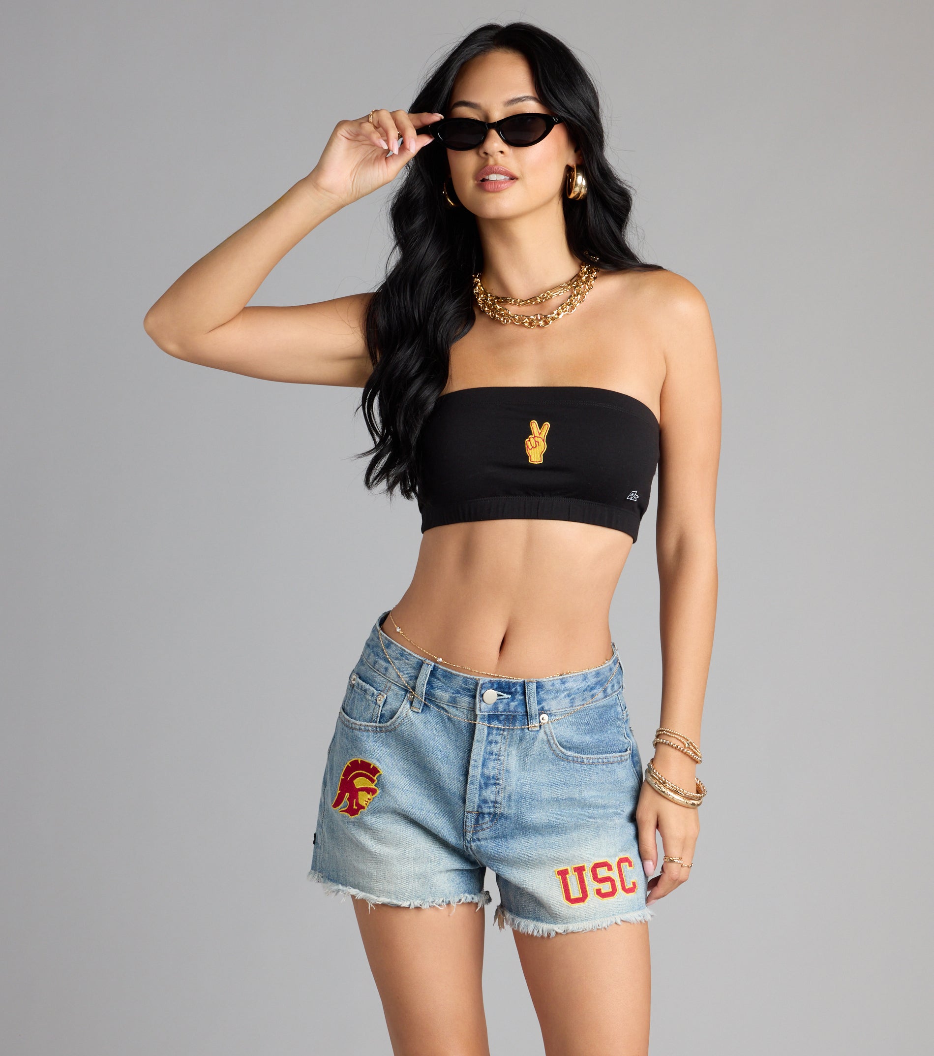 Victory Vibes Only USC® Bandeau Crop Top