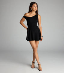 Twirl Season One-Shoulder Skater Mini Dress