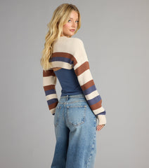 Crisp Breeze Striped Sweater Topper