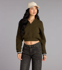 Season Shift Mock Neck Crop Sweater