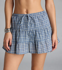 Prep It Up Ruffled Plaid Mid-Rise Skort